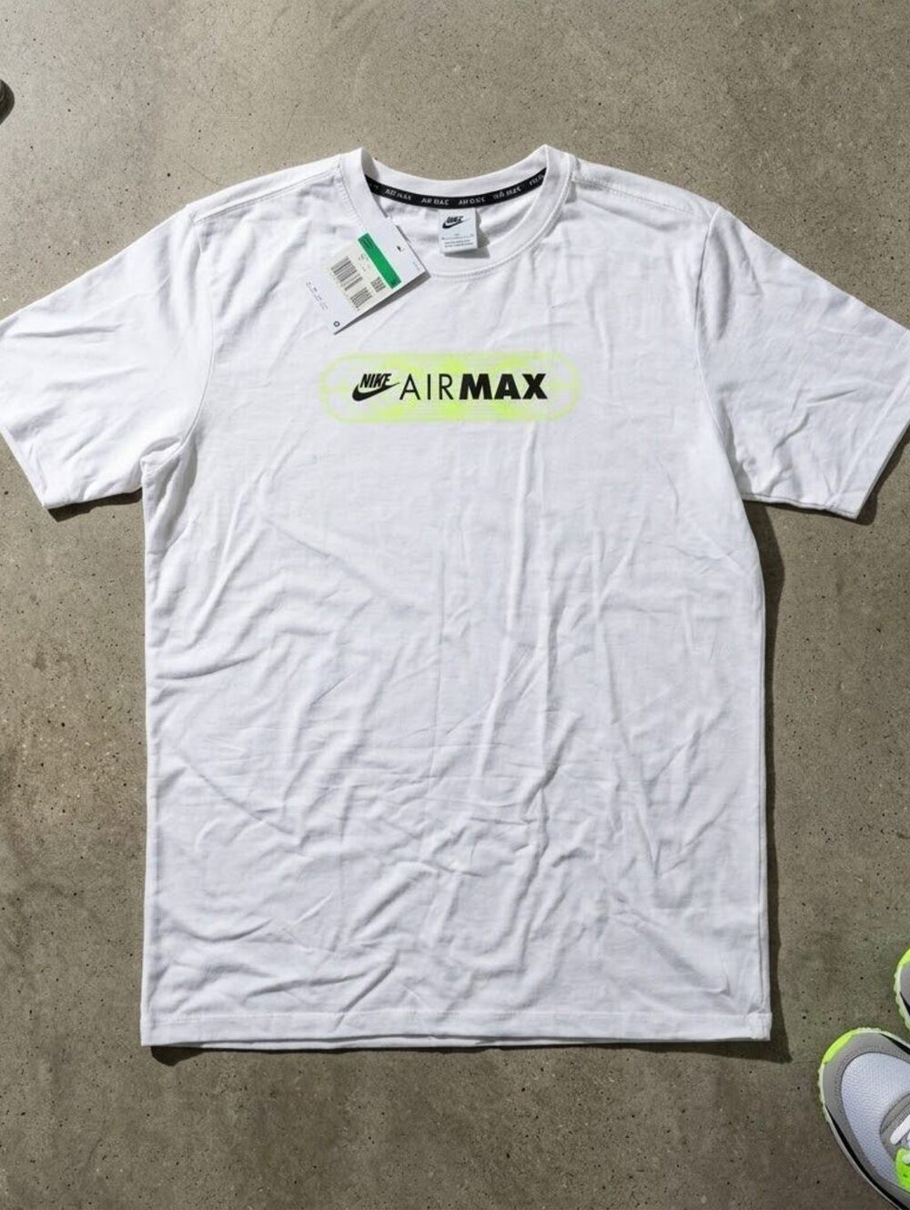NWT Nike Air Max Graphic T-Shirt Mens XL White Neon Green Y3K Streetwear Gym